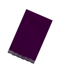 Dark Purple Synthetics Moss Crush Saree With Velvet Border -BL5461