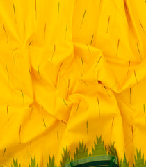 Lemon Yellow Handloom Korvai Kanchipuram Silk Saree With Jasmine Bud Buttas-KA14844