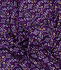 Dark Purple Woven Art Dupion Saree With Tie & Dye Motifs & Meena Border-BL5905