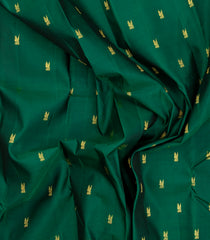 Dark Green Handloom Kanchipuram Silk Saree With Buttas-KA15242