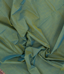 Green Woven Chettinad Cotton Saree With Contrast Border-CN1864