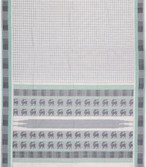 Off White Handloom Kanchi Cotton Saree With Checks-KC1784