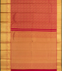 Crimson Handloom Kanchipuram Silk Saree With Floral Vine Motifs-KA14775