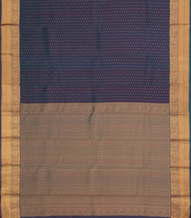 Dark Grey Handloom Soft Silk Saree With Floral Motifs & Zari Border-SO4476