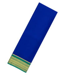 Blue Woven Mysore Silk Saree With Contrast Green Border-MS3212