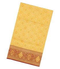 Gold Handloom Tissue Kanchipuram Silk Saree With Floral Motifs-KA14102