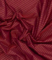 Crimson Woven Chettinad Cotton Saree With Stripes & Zari Border-CN1917