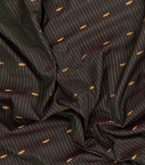 Black Handloom Gadwal Silk Cotton Saree With Stripes & Buttas-GA0330