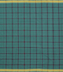 Teal Woven Kadappa Cotton Saree With Checks-KN0747