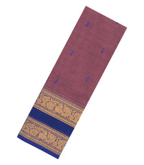 Lilac Woven Chettinad Cotton Saree With Buttas & Contrast Border-CN1931