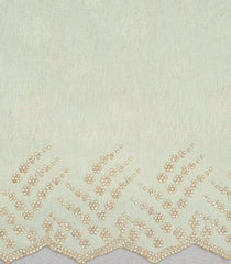 Cream Woven Synthetic Blended Saree With Embroidered Border-EN2001