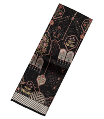Black Woven Pure Organza Silk Saree With Printed Floral Motifs-PS0600