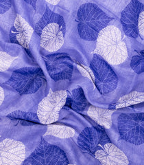 Lavender Printed Synthetic Linen With Contrast Border-SY0290