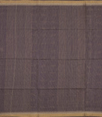Dark Purple Woven Tussar Silk Saree With Floral Motifs & Contrast Border-TU3543