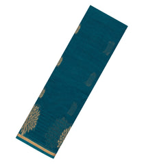 Teal Woven Rasipuram Cotton Saree With Kamalam Buttas-RA2570