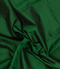Dark Green Handloom Silk Cotton Saree With Zari Checks & Buttas-SC4502