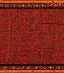 Black Printed Chanderi Cotton Saree With Zari Border-CC1486