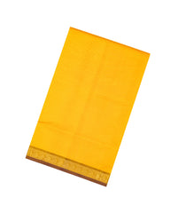 Mustard Handloom 9 Yards Silk Cotton Saree With Contrast Pallu-SC3773