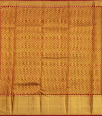 Gold Handloom Korvai Kanchipuram Silk Saree With Floral Zari Motifs-KA15838