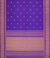 Purple Handloom Gadwal Silk Saree With Buttas & Contrast Temple Border-GA0299
