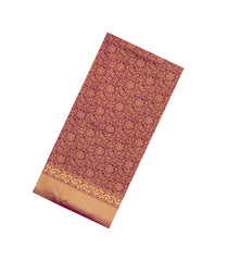 Burgundy Printed Art Dupion Saree With Meena Floral Motifs-BL5869