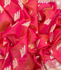 Pink Handloom Organza Satin Soft Silk Saree With Floral Motifs-SO4086