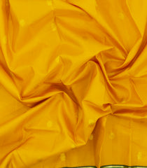 Mustard Handloom Korvai Kanchipuram Silk Saree With Gandaberunda Kanchipuram Butta Silk Sarees-KA16575
