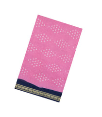 Bubblegum Pink Handloom Sungudi Cotton Saree With Tie & Dye Motifs-BG1942