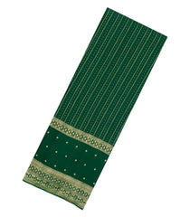 Green Woven Mysore Silk Saree With Zari Stripes-MS3517