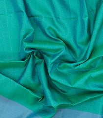 Aquamarine Handloom Soft Silk Saree With Floral Motifs-SO4581