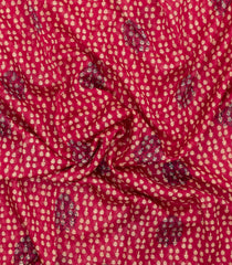 Crimson Printed Chanderi Cotton Saree With Floral Motifs-CC1711
