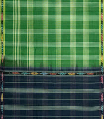 Green Woven Kadappa Cotton Saree With Checks-KN0718