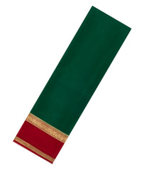 Dark Green Woven Mysore Silk Saree With Contrast Zari Border-MS3608