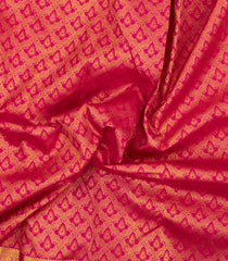 Pink Handloom Kanchipuram Silk Saree With Floral Jaal Motifs-KA16832