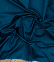 Indigo Woven Art Dupion Saree With Meena Floral Border-BL5963