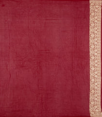 Maroon Handloom Banarasi Khaddi Georgette Silk Saree With Floral Motifs-BE1805