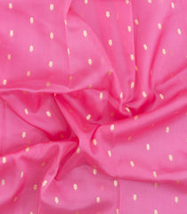 BubbleGum Pink Woven Pure Organza Silk Saree With Buttas-KS1103