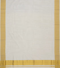 Off White Handloom Kerala Cotton Saree With Zari Border-KEC1040