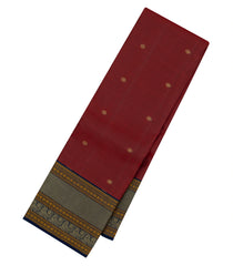 Maroon Handloom Kanchipuram Silk Saree With Buttas-KA15154