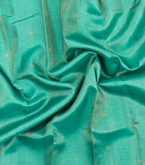Aquamarine Handloom Korvai Kanchipuram Silk Saree With Stripes & Buttas-KA16134