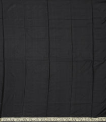 Black Handloom Banarasi Silk Saree With Floral Motifs-BE1282