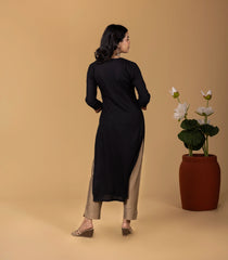 Black & Red Festive Embroidered Kurta-KR0858