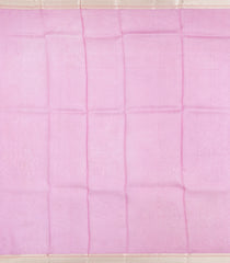 BubbleGum Pink Woven Pure Organza Silk Saree With Stripes-KS1122