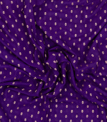 Purple Handloom Banarasi Khaddi Georgette Silk Saree With Floral Motifs-BE1864