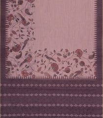 Dusty Pink Printed Synthetic Linen Saree with Jhalar-BL5344
