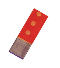 Red Woven Blended Viscose Saree With Zari Buttas-BL6087