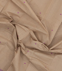 Taupe Handloom Kanchi Cotton Saree With Buttas-KC1771
