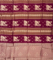 Magenta Woven Art Dola Viscose Saree With Elephant Motifs-BL3983