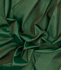 Dark Green Handloom Kanchipuram Silk Saree With Dotted Stripes-KA15087