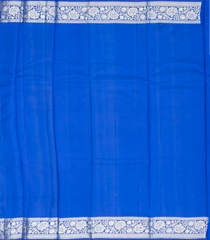 Blue Woven Dupion Silk Saree With Floral Buttas-DS0518